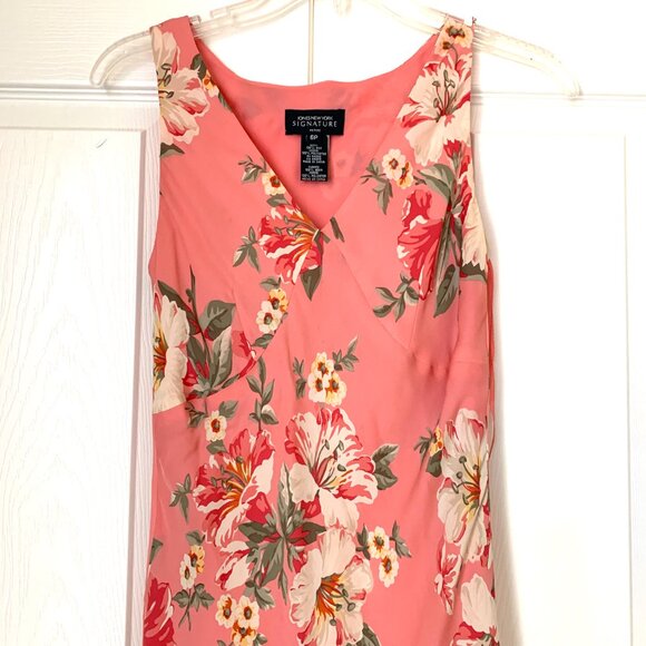 SILK MIDI DRESS Lined Sleeveless JONES NY SIGNATURE PETITE Sz 6 P - Picture 6 of 14